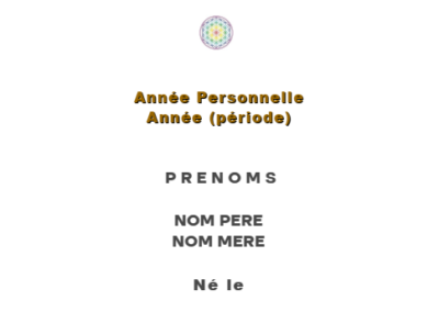 Année Personnelle, page de couverture