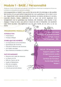 Ecole Romande de Numérologie, Module 1