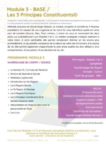 Ecole Romande de Numérologie, programme Module 3